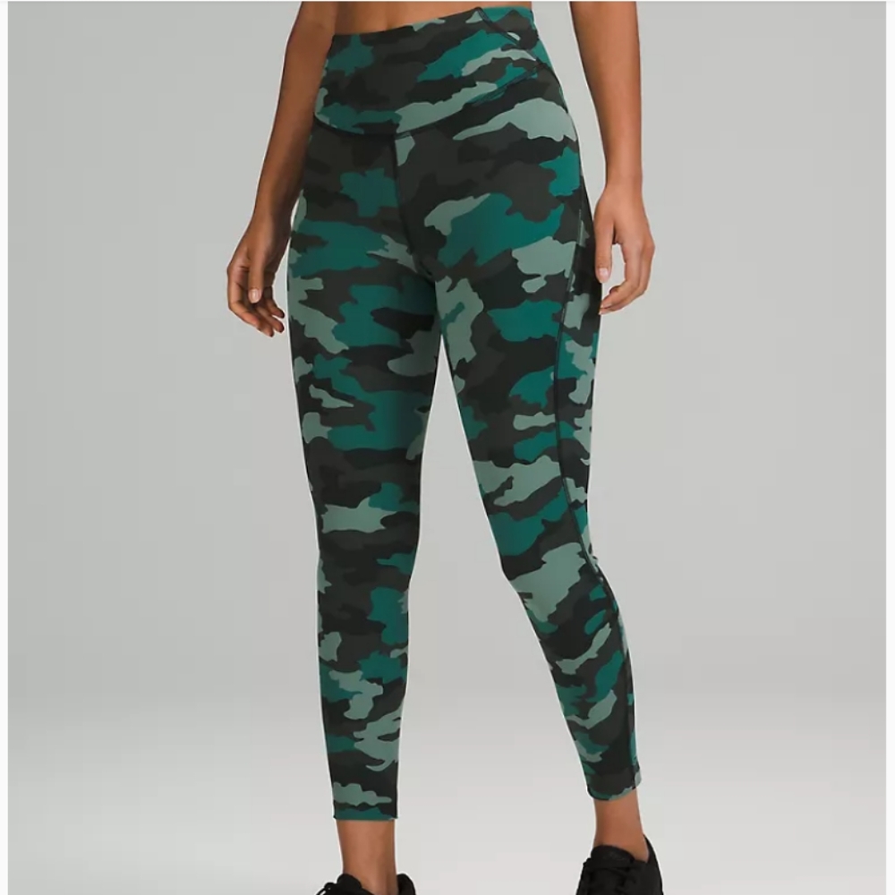 lululemon athletica Camo Leggings - Green and Black